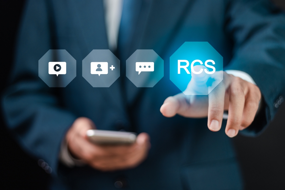 rcs,,rich,communication,services,concept.,businessman,touching,rcs,icons,on