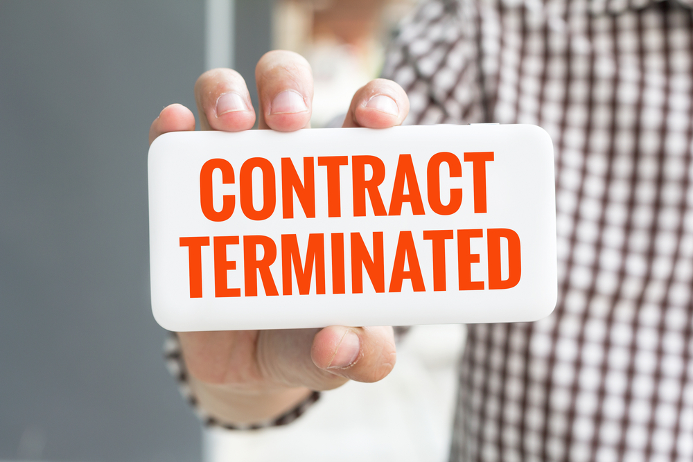man,hand,showing,contract,terminated,word,phone,with,blur,business